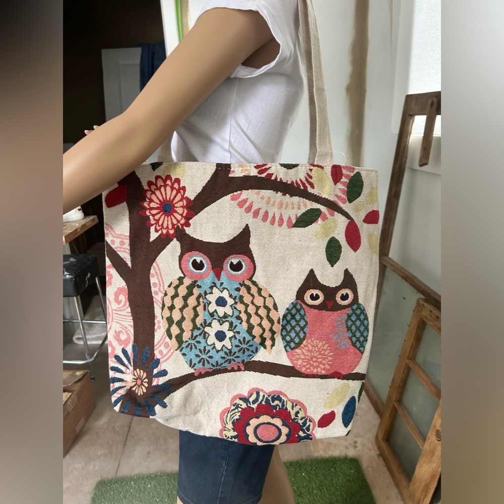 Heavy Canvas Tote, never used, zipper top